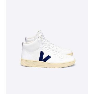 Women's Veja V-15 CWL Shoes White/Navy | SG 583WNB